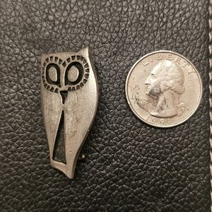Vintage R Tennesmed Sweden Pewter Owl Brooch